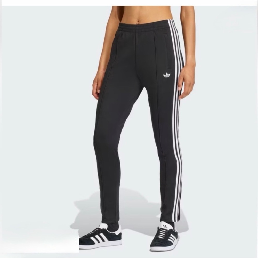 Like NEW condition Adidas Black Joggers with White Accents |Size Medium